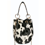 Secchiello con Borchie in Pelle di Cavallino