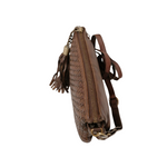 Borsetta a Tracolla Doppio Comparto in Vera Pelle Intrecciata Sauvage