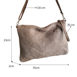 Tracolla Grande Intrecciata Fronte/Retro 23x35cm Vera Pelle Sauvage Vintage