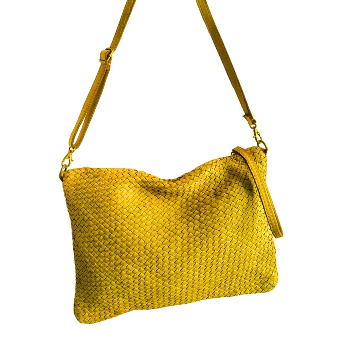 Tracolla Grande Intrecciata Fronte/Retro 23x35cm Vera Pelle Sauvage Vintage