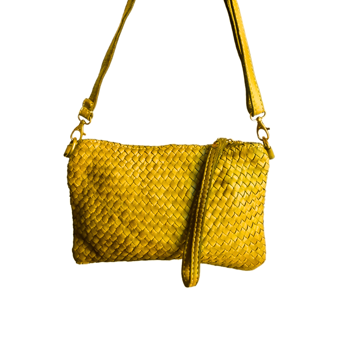 Tracolla Piccola Rettangolo Intrecciata 14 x 23cm Vera Pelle Sauvage Vintage