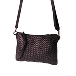 Tracolla Piccola Rettangolo Intrecciata 14 x 23cm Vera Pelle Sauvage Vintage