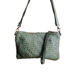 Tracolla Piccola Rettangolo Intrecciata 14 x 23cm Vera Pelle Sauvage Vintage