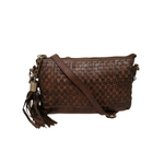 Borsetta a Tracolla Doppio Comparto in Vera Pelle Intrecciata Sauvage