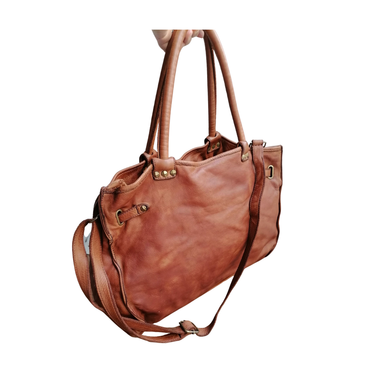 A Meta Prezzo! STOCK SS208 Borsa con Cintura in Vera Pelle Sauvage Stile Vintage