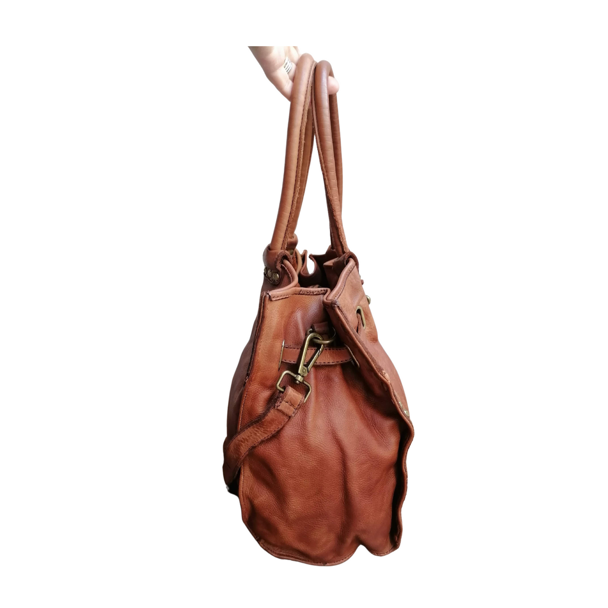 A Meta Prezzo! STOCK SS208 Borsa con Cintura in Vera Pelle Sauvage Stile Vintage