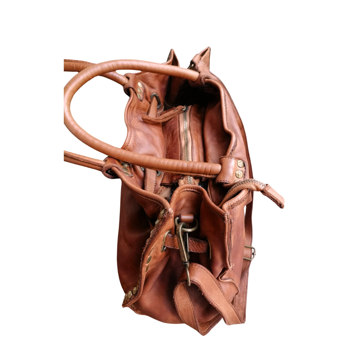 A Meta Prezzo! STOCK SS208 Borsa con Cintura in Vera Pelle Sauvage Stile Vintage