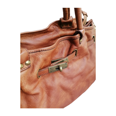 A Meta Prezzo! STOCK SS208 Borsa con Cintura in Vera Pelle Sauvage Stile Vintage