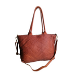 A Meta Prezzo! STOCK SS212 Tote Bag in Vera Pelle Intrecciata Sauvage Stile Vintage Made In Italy