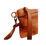 Tracolla Media Sauvage Strisce in Vera Pelle Sauvage Stile Vintage SS214