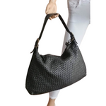 Hobo Bag Grande in Vera Pelle Intrecciata Stile Vintage Made In Italy SS216