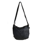 2way Zaino / Borsa in Vera Pelle Intrecciata Sauvage Vintage Made In Italy SS219