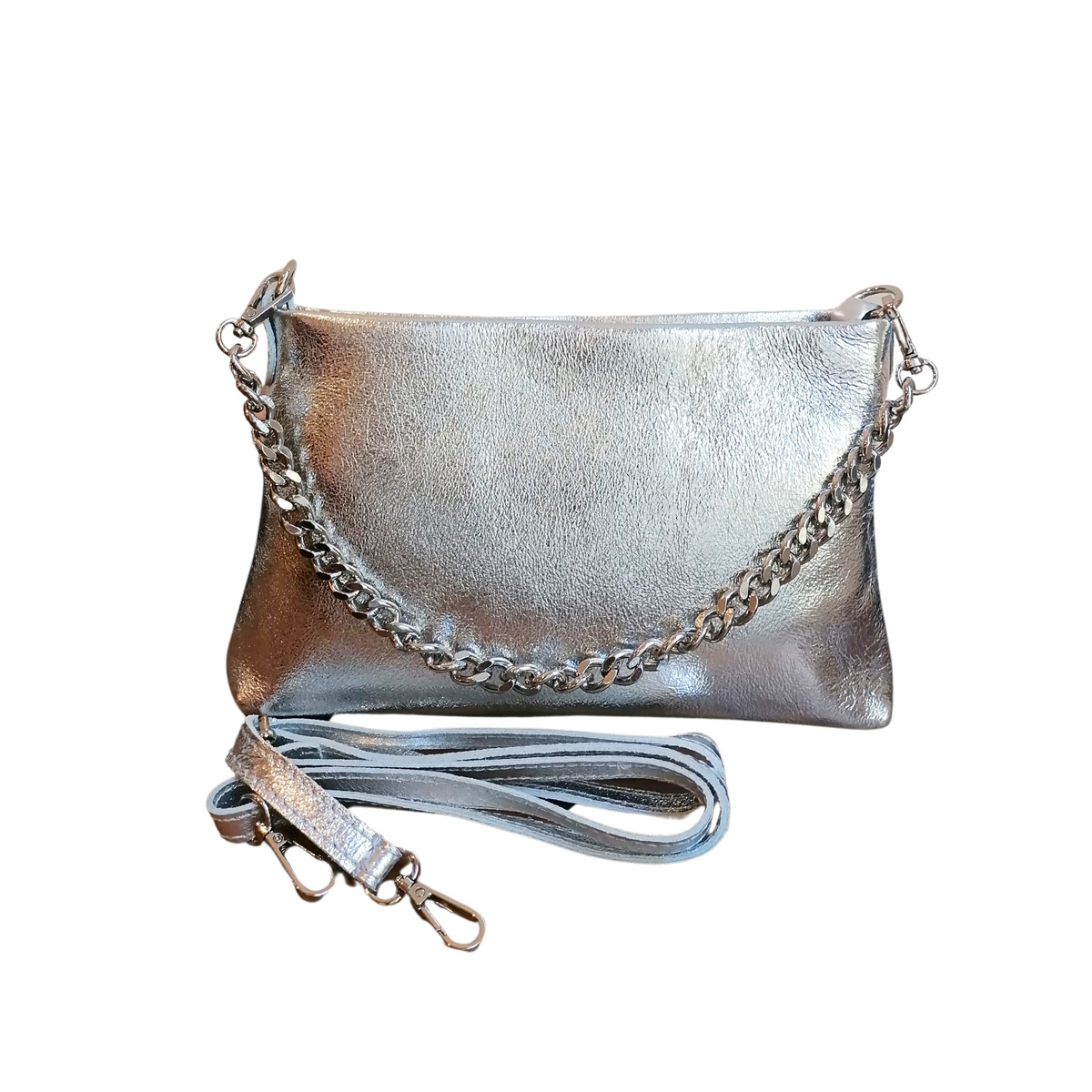 Borsetta Catena Manico / Tracolla in Vera Pelle Made In Italy A228
