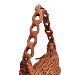 Tracolla Artigianale Vera Pelle Sauvage Intrecciata | manico ad anelli Made In Italy