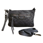 Tracolla in Vera Pelle Sauvage Intrecciata Vintage 18x29cm SS240 Made in Italy