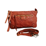 Tracolla in Vera Pelle Sauvage Intrecciata Vintage 18x29cm SS240 Made in Italy