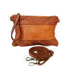 Tracolla Media Vera Pelle Sauvage Intrecciata e Liscia Vintage Made in Italy