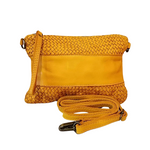 Tracolla Media Vera Pelle Sauvage Intrecciata e Liscia Vintage Made in Italy