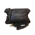 Tracolla Media Vera Pelle Sauvage Intrecciata e Liscia Vintage Made in Italy
