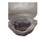 zaino sauvage vera pelle taupe interna