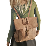 zaino sauvage vera pelle taupe modella