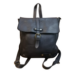 zaino sauvage vera pelle nero fronte