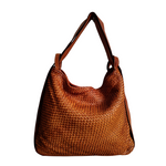 Borsa / Zaino Grande in Vera Pelle Intrecciata Sauvage Stile Vintage