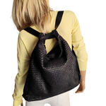 Borsa / Zaino Grande in Vera Pelle Intrecciata Sauvage Stile Vintage