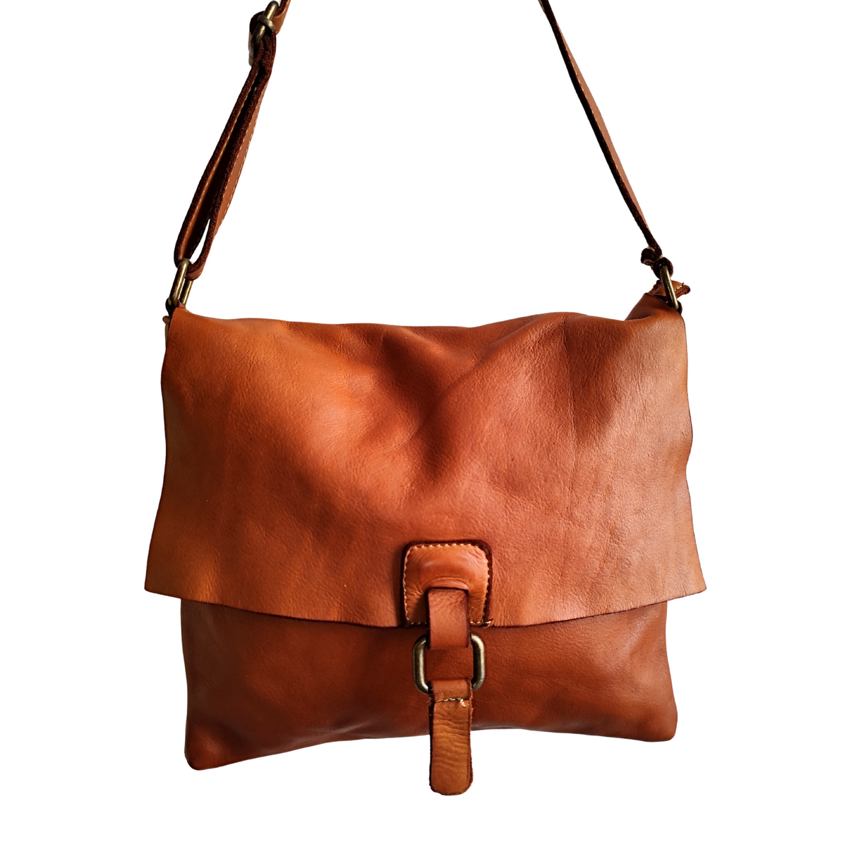 Borsa a tracolla | Messenger Bag in Pelle Sauvage Intrecciata Morbidissima Stile Vintage Made in Italy