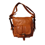 Borsa/Zaino con Tasca in Vera Pelle Liscia Sauvage | Made in Italy | SS262