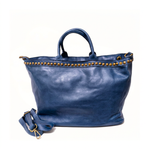A metà prezzo! Borsa grande con Borchie in Vera Pelle Sauvage