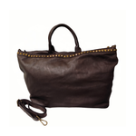 A metà prezzo! Borsa grande con Borchie in Vera Pelle Sauvage