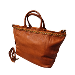 A metà prezzo! Borsa grande con Borchie in Vera Pelle Sauvage