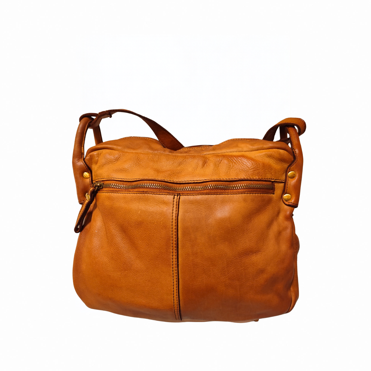 Borsa a Tracolla con Due Tasche in Vera Pelle Sauvage | Made in Italy| SS263
