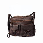 Borsa a Tracolla con Due Tasche in Vera Pelle Sauvage | Made in Italy| SS263