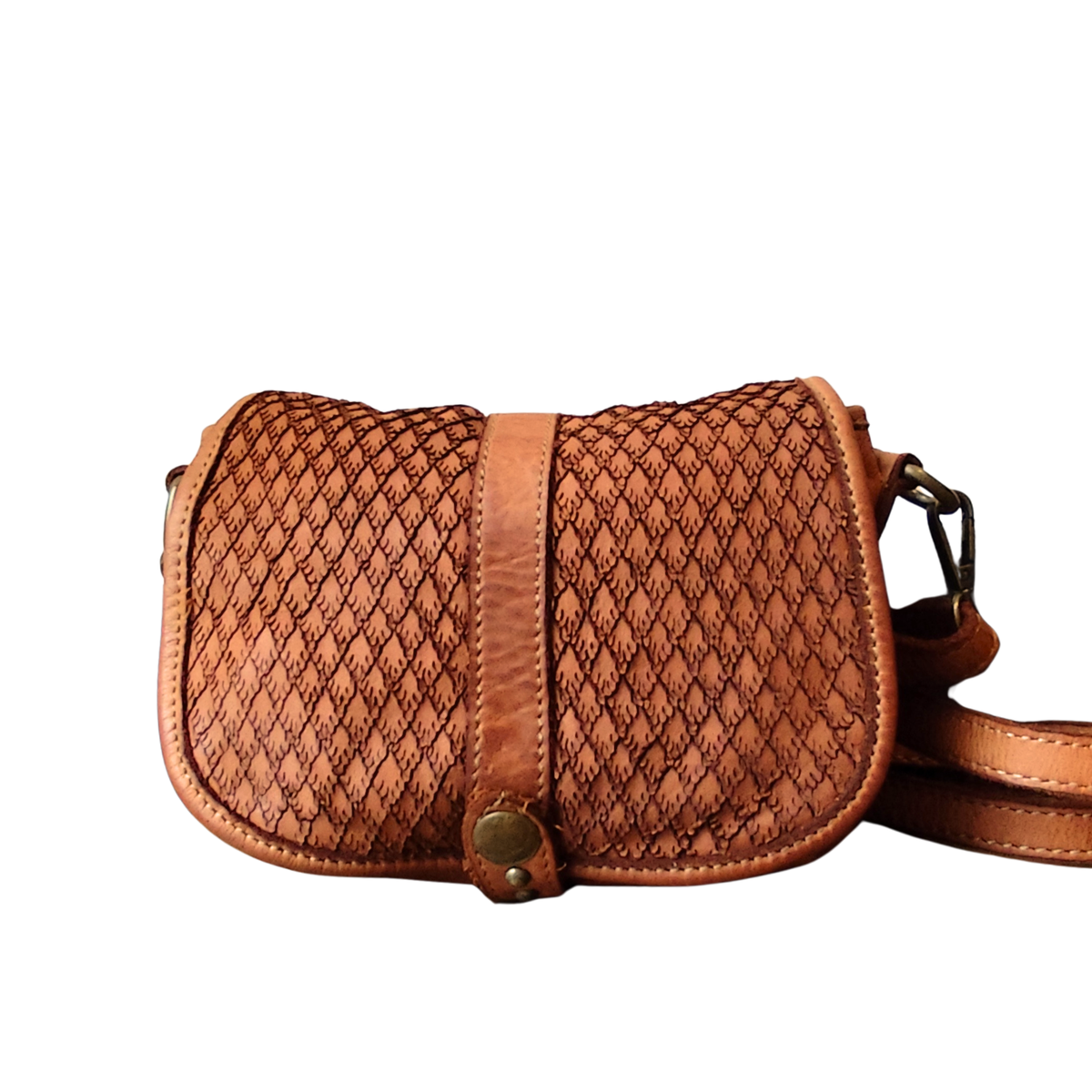 Borsetta Rotonda con Pattina in Pelle Sauvage Morbidissima Stile Vintage