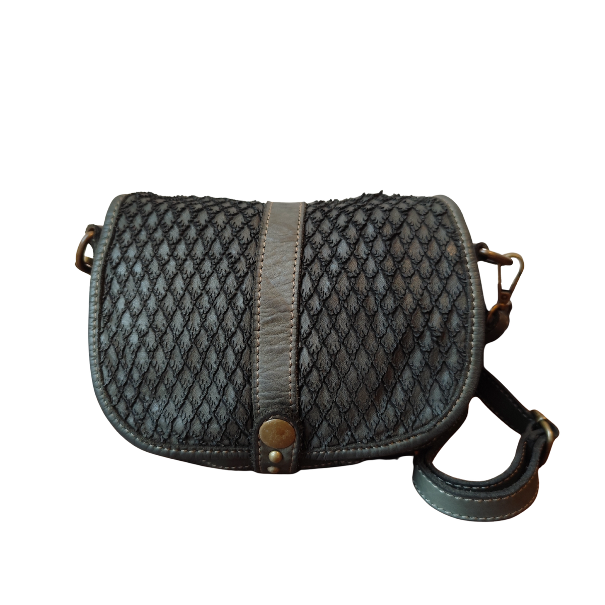 Borsetta Rotonda con Pattina in Pelle Sauvage Morbidissima Stile Vintage