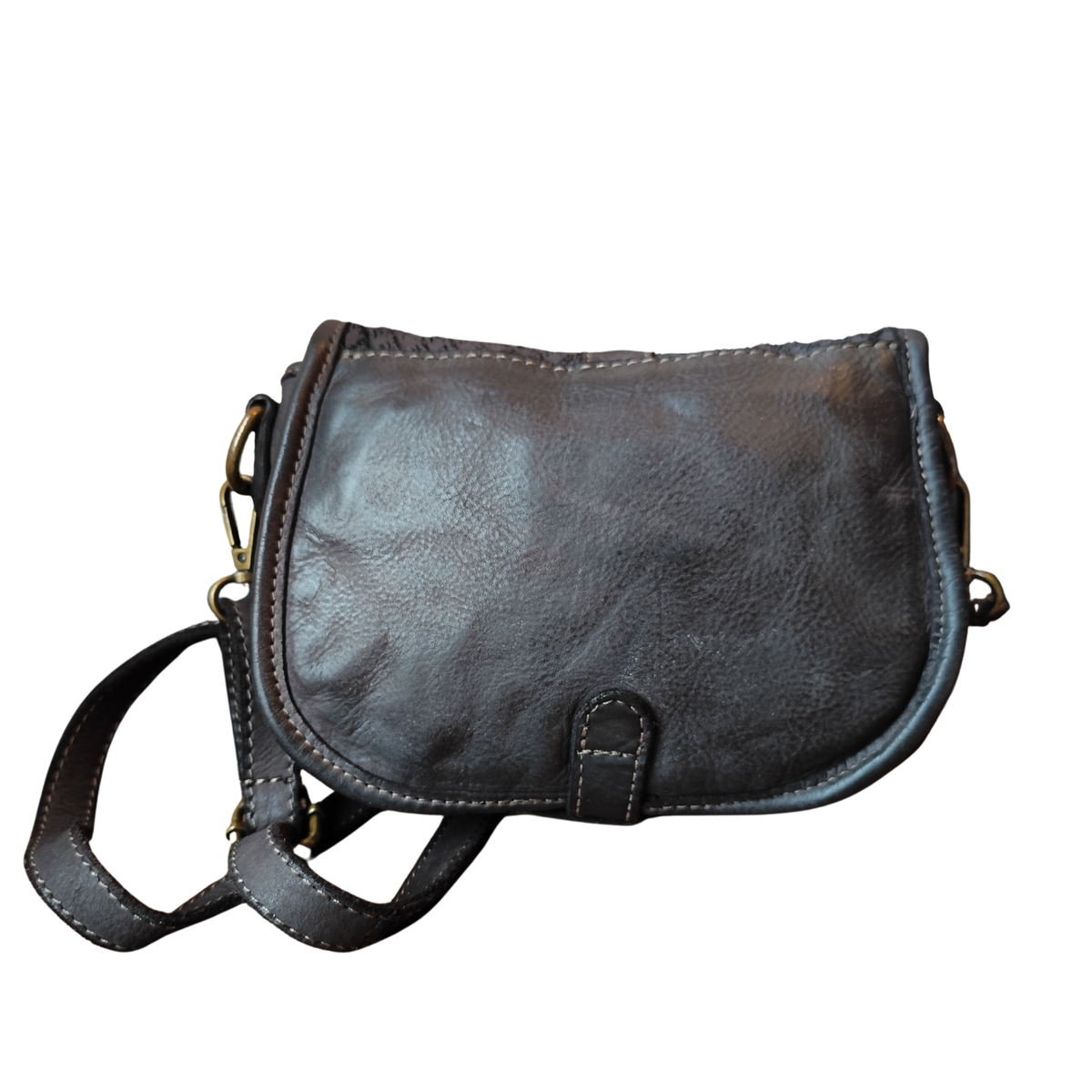 Borsetta Rotonda con Pattina in Pelle Sauvage Morbidissima Stile Vintage