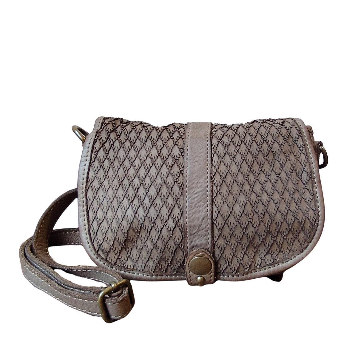 Borsetta Rotonda con Pattina in Pelle Sauvage Morbidissima Stile Vintage