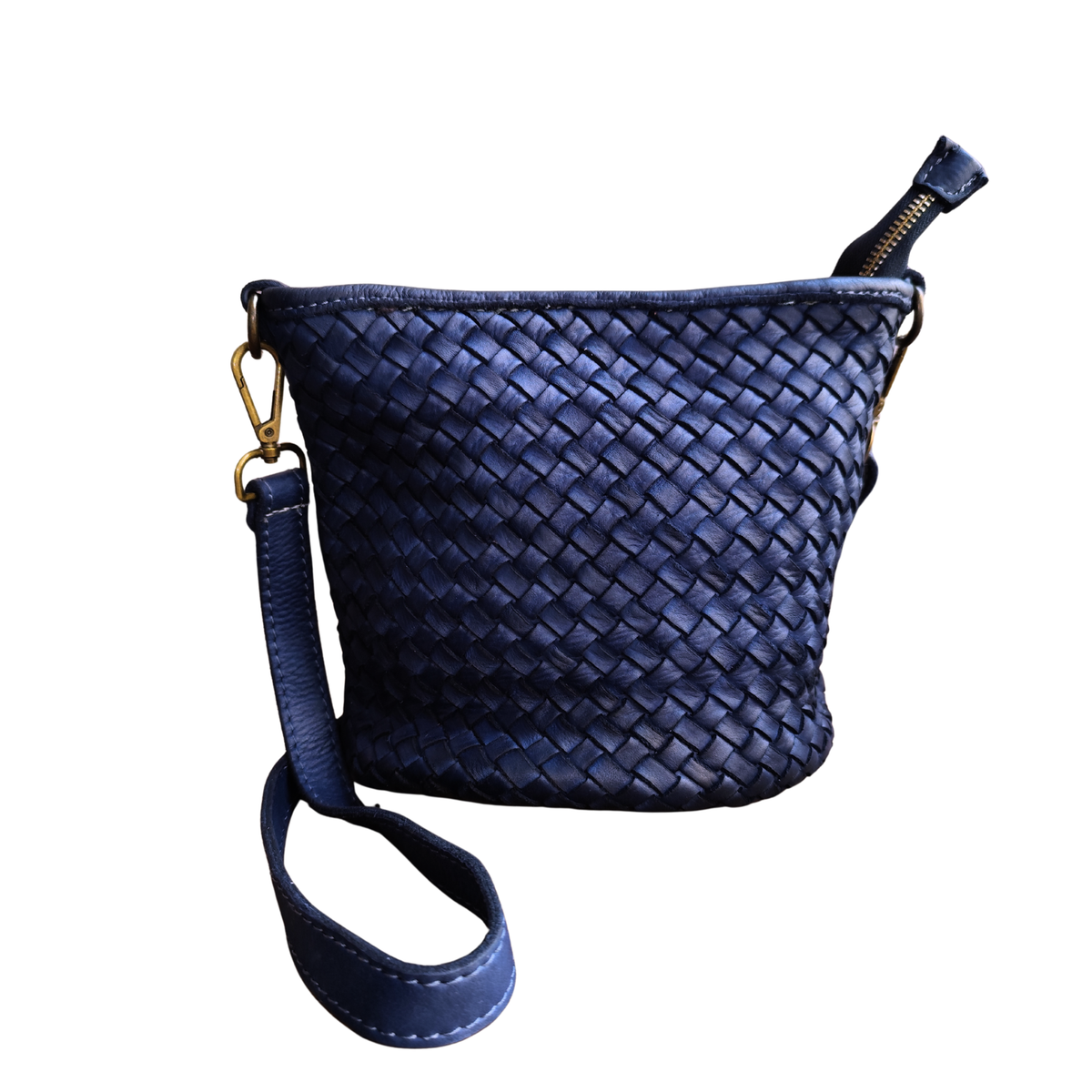 Borsa a Secchiello in Vera Pelle Sauvage Intrecciata ss273 | Made In Italy