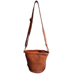 Borsa a Secchiello in Vera Pelle Sauvage Intrecciata ss273 | Made In Italy