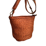 Borsa a Secchiello in Vera Pelle Sauvage Intrecciata ss273 | Made In Italy