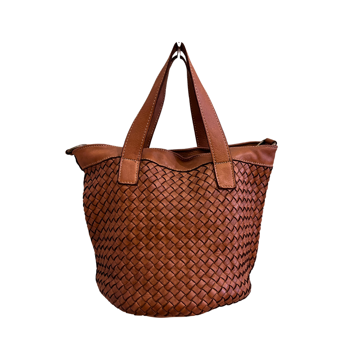 Borsa a Secchiello in Vera Pelle Sauvage Intrecciata SS282INT | Made in Italy
