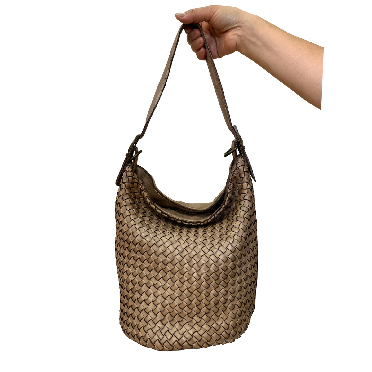 Borsa a Spalla Lunga in Vera Pelle Sauvage Intrecciata SS283INT | Made in Italy