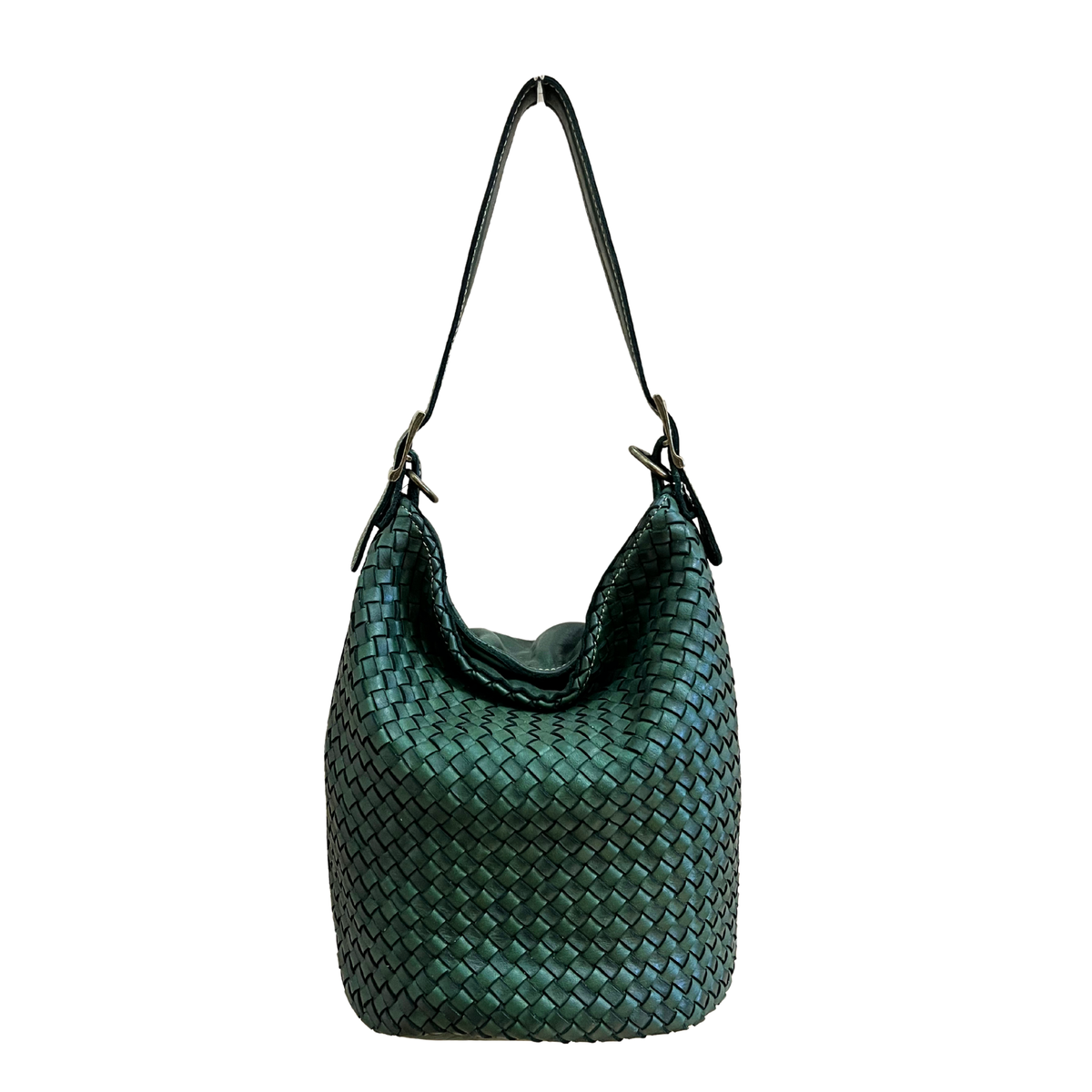 Borsa a Spalla Lunga in Vera Pelle Sauvage Intrecciata SS283INT | Made in Italy