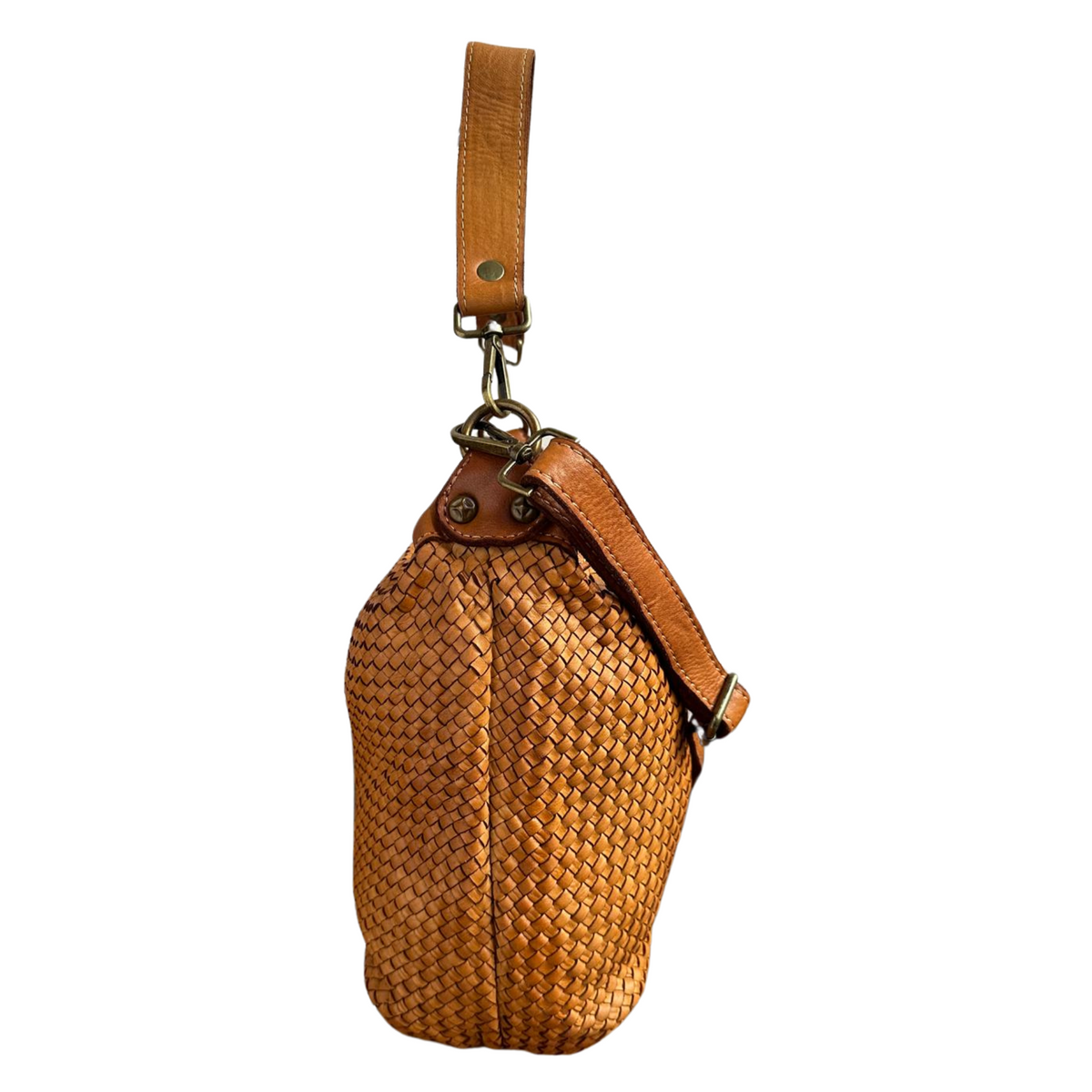 Borsa a Tracolla 30 x 28 in Pelle Sauvage Intrecciata Vintage Best Seller