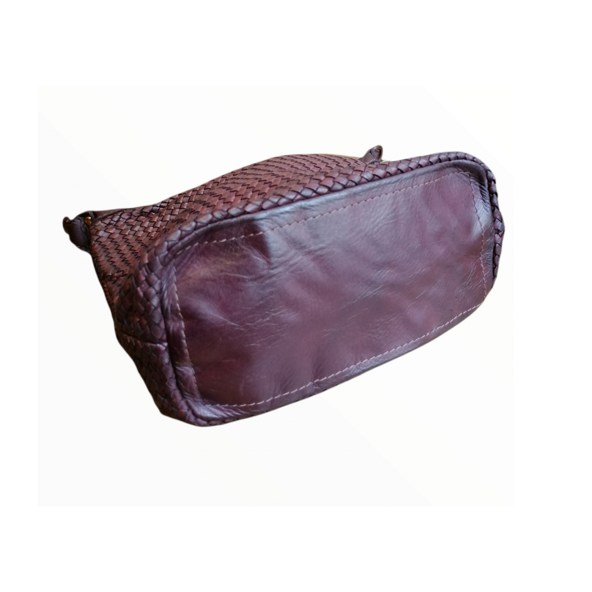 Borsa a Tracolla 30 x 28 in Pelle Sauvage Intrecciata Vintage Best Seller