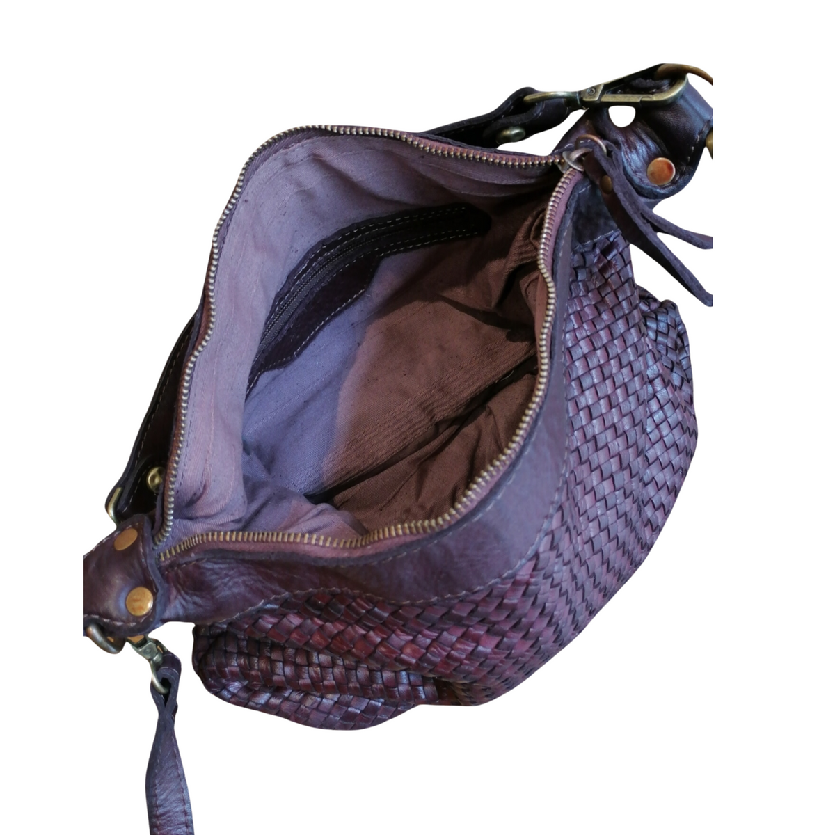 Borsa a Tracolla 30 x 28 in Pelle Sauvage Intrecciata Vintage Best Seller