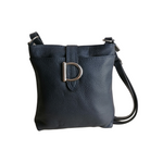 Tracolla Quadrata D in Vera Pelle Dollaro Made In Italy