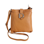 Tracolla Quadrata D in Vera Pelle Dollaro Made In Italy